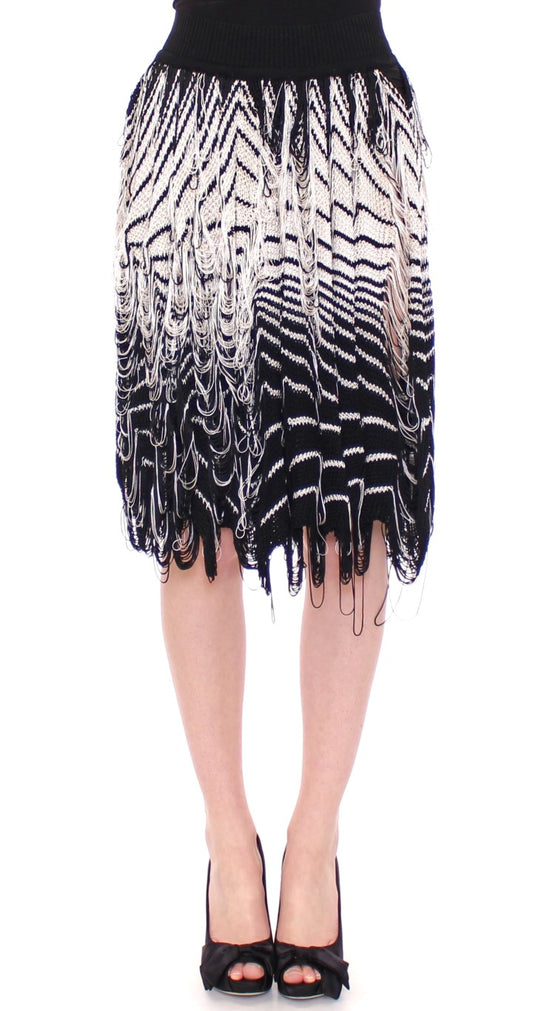 Alice Palmer White Black Knitted Assymetrical Skirt $1249.00 Alice Palmer Luzworld