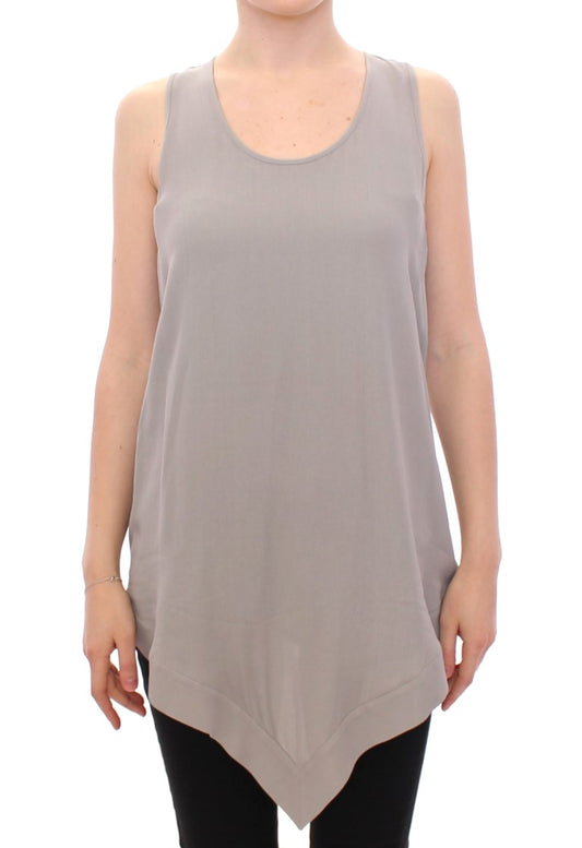 Comeforbreakfast Gray Viscose Tank Top Shirt Blouse $254.00 Comeforbreakfast Luzworld