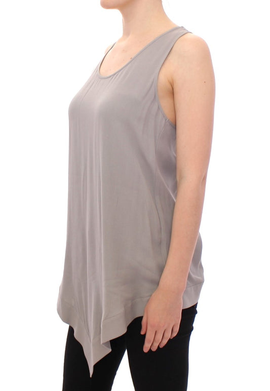 Comeforbreakfast Gray Viscose Tank Top Shirt Blouse $254.00 Comeforbreakfast Luzworld