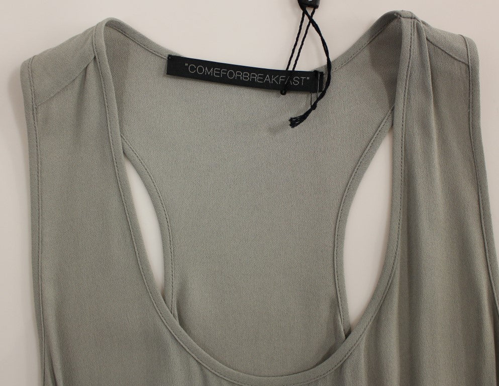 Comeforbreakfast Gray Viscose Tank Top Shirt Blouse $254.00 Comeforbreakfast Luzworld