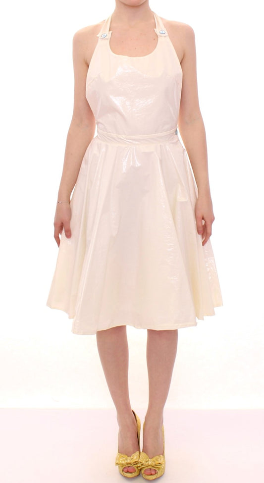 Licia Florio White Halterneck Knee Length Tea Dress $672.00 Licia Florio Luzworld