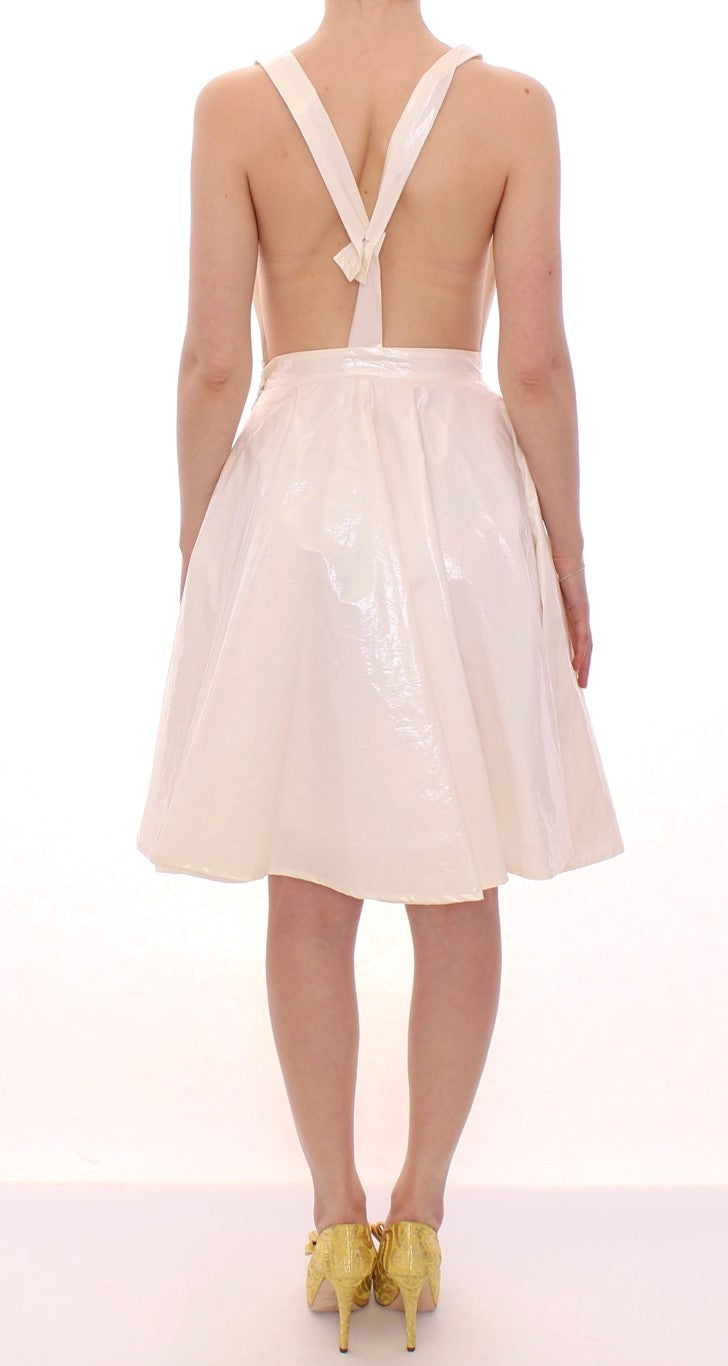 Licia Florio White Halterneck Knee Length Tea Dress $672.00 Licia Florio Luzworld