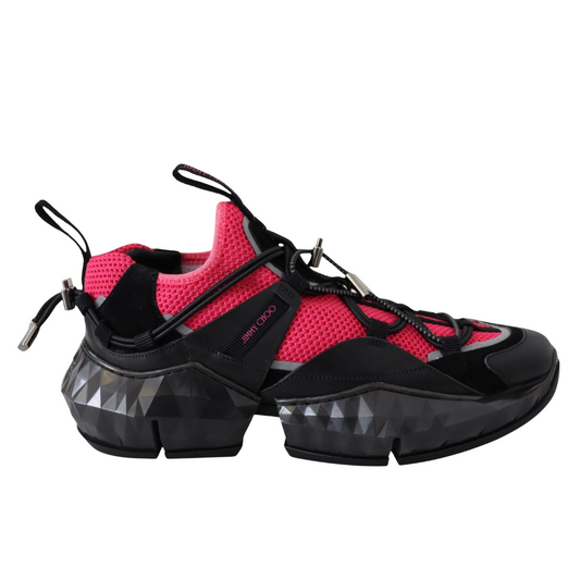 Jimmy Choo Electric Elegance Leather Mesh Sneakers