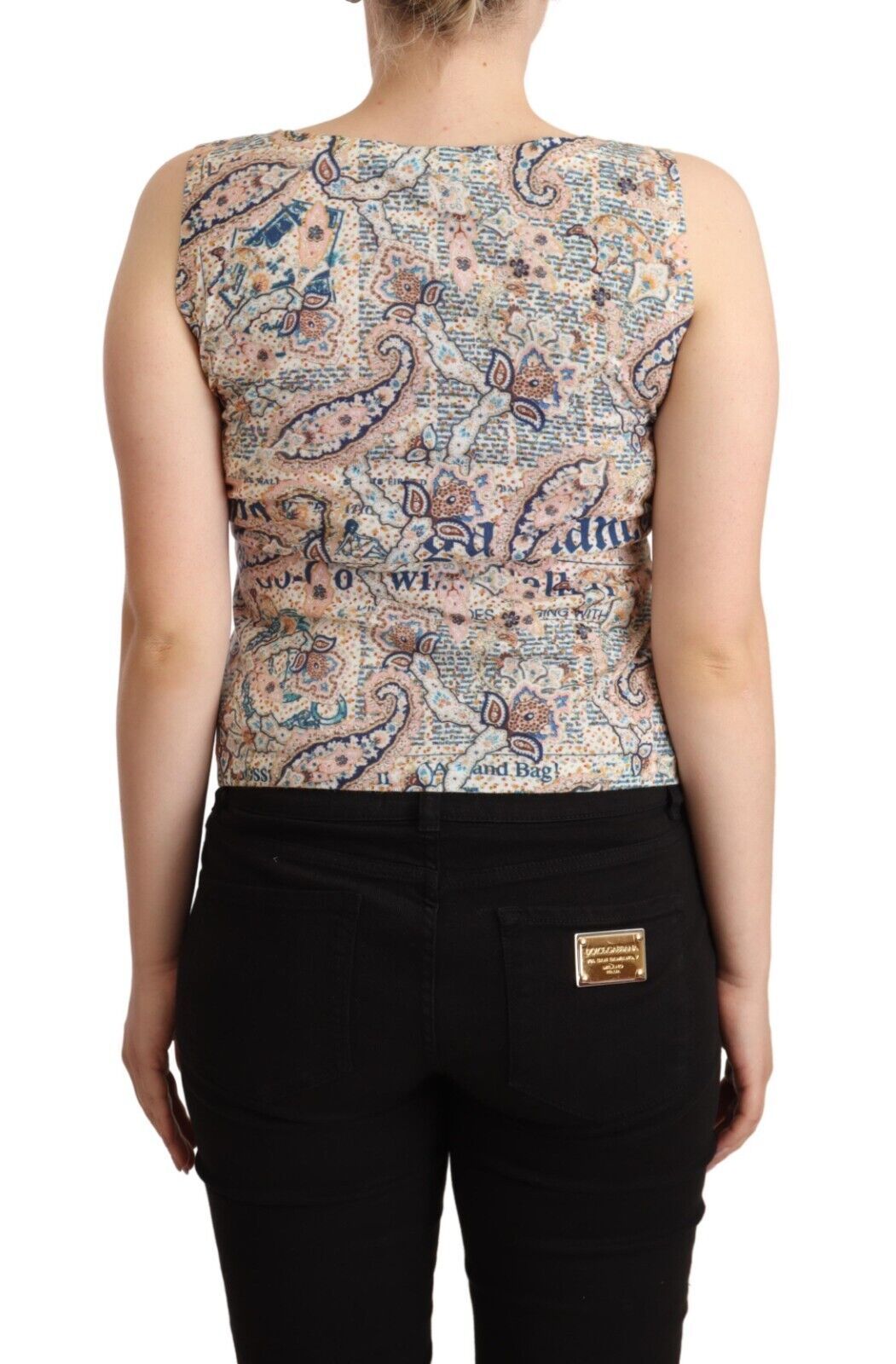 John Galliano Multicolor Cotton Sleeveless V-neck Tank Top $280.00 John Galliano Luzworld
