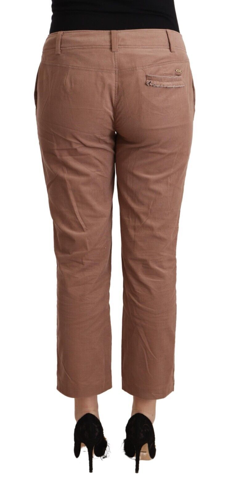 Costume National Brown Cotton Tapered Cropped Pants $826.00 Costume National Luzworld