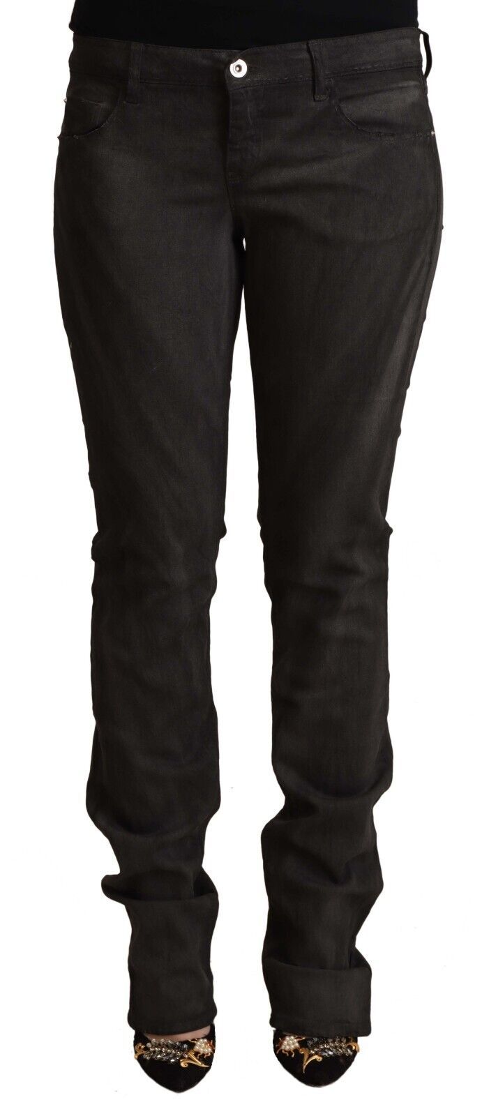 Costume National Black Cotton Mid Waist Skinny Pants $611.00 Costume National Luzworld