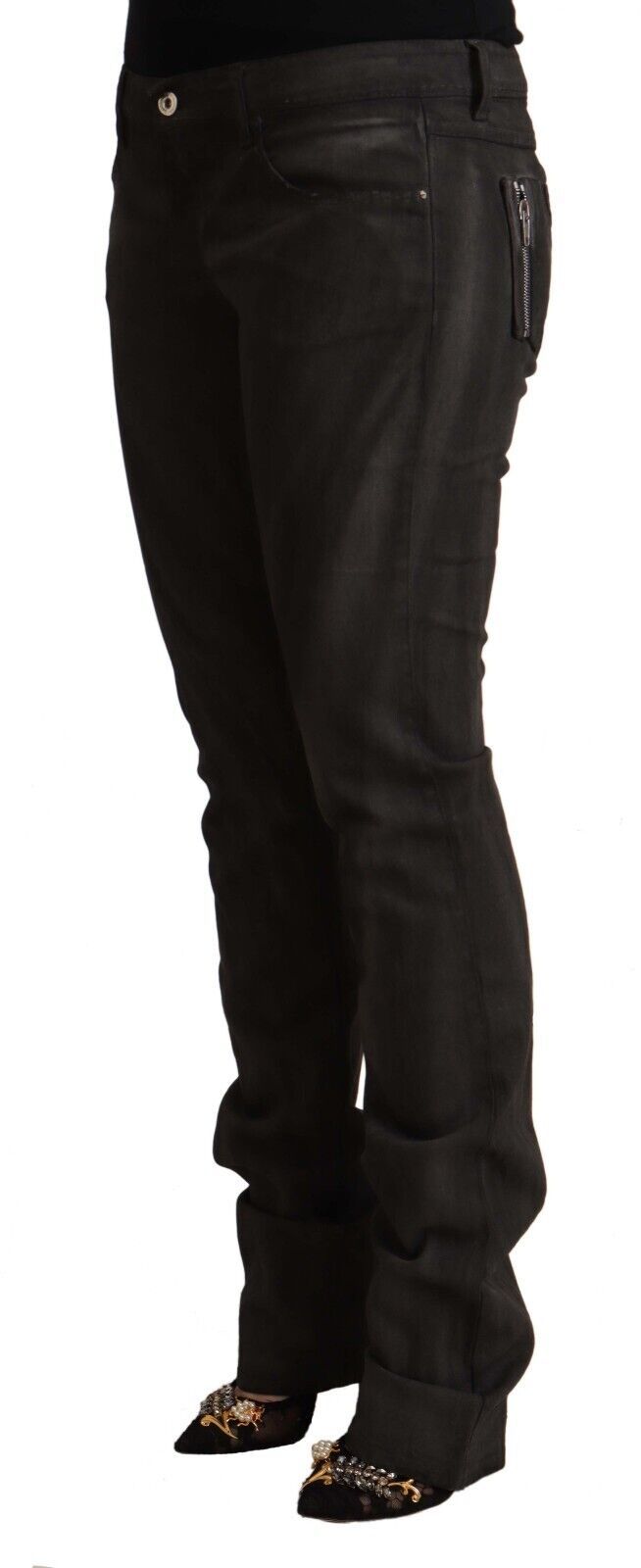 Costume National Black Cotton Mid Waist Skinny Pants $611.00 Costume National Luzworld