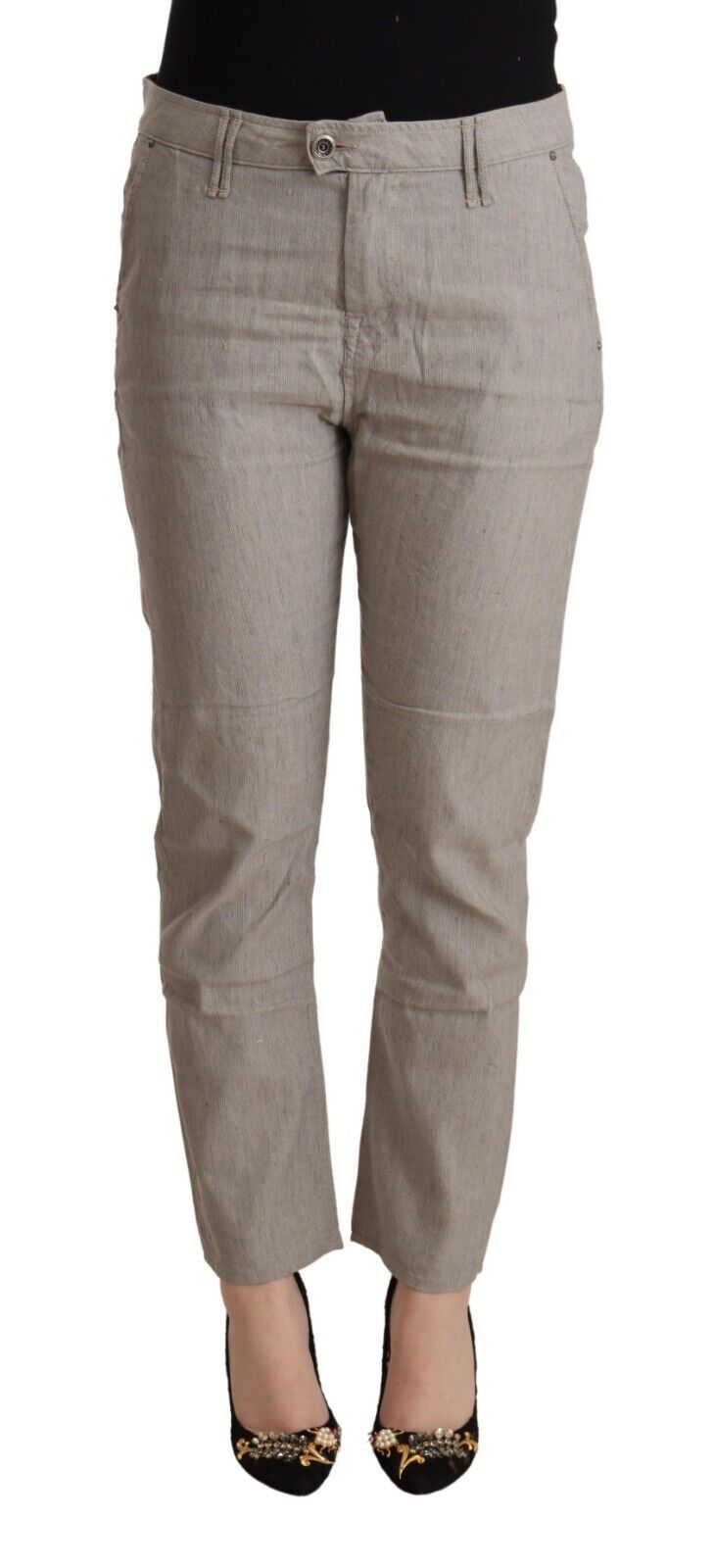 CYCLE Light Gray Linen Blend Mid Waist Tapered Pants $674.00 CYCLE Luzworld