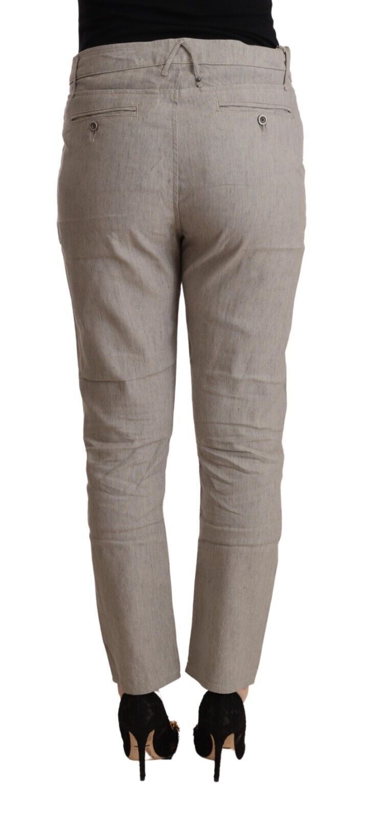 CYCLE Light Gray Linen Blend Mid Waist Tapered Pants $674.00 CYCLE Luzworld
