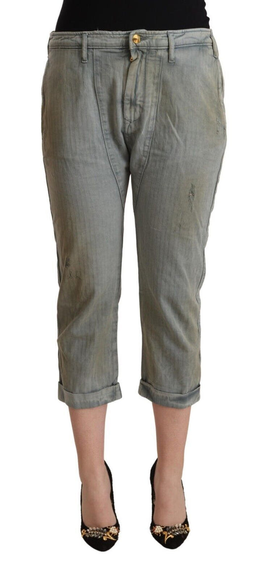 CYCLE Gray 100% Cotton Mid Waist Skinny Cropped Pants $280.00 CYCLE Luzworld