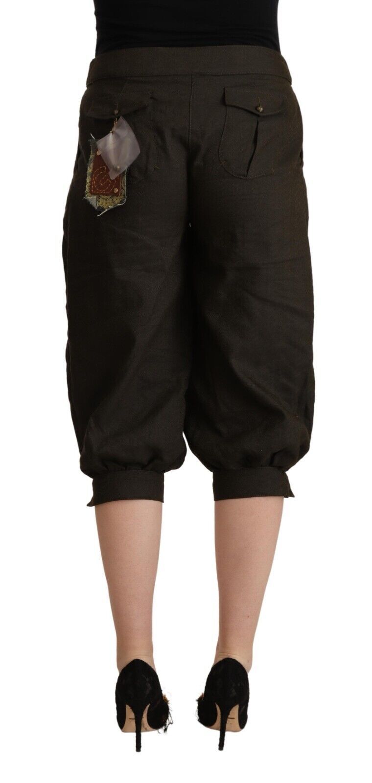 GF Ferre Brown Viscose Cropped Harem Pants $547.00 GF Ferre Luzworld