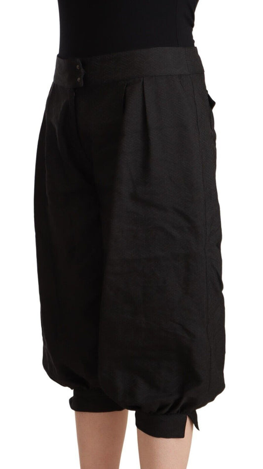 GF Ferre Black Viscose Cropped Harem Pants $547.00 GF Ferre Luzworld