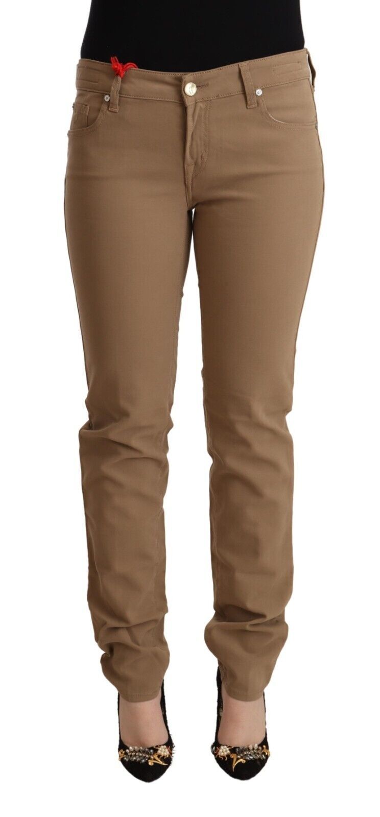 Jacob Cohen Brown Cotton Stretch Mid Waist Skinny Pants $1454.00 Jacob Cohen Luzworld