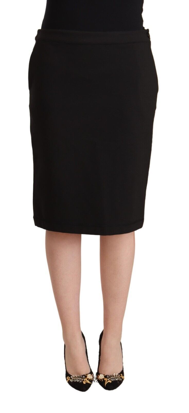 GF Ferre Black Straight Pencil Cut Knee Length Skirt $611.00 GF Ferre Luzworld