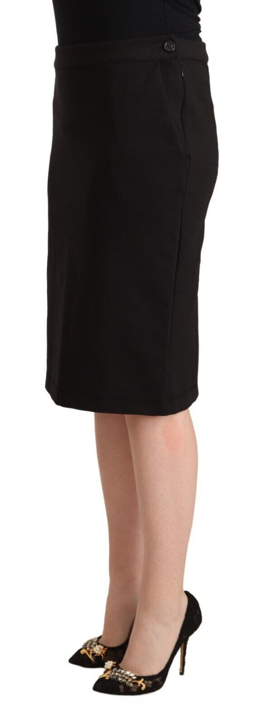 GF Ferre Black Straight Pencil Cut Knee Length Skirt $611.00 GF Ferre Luzworld