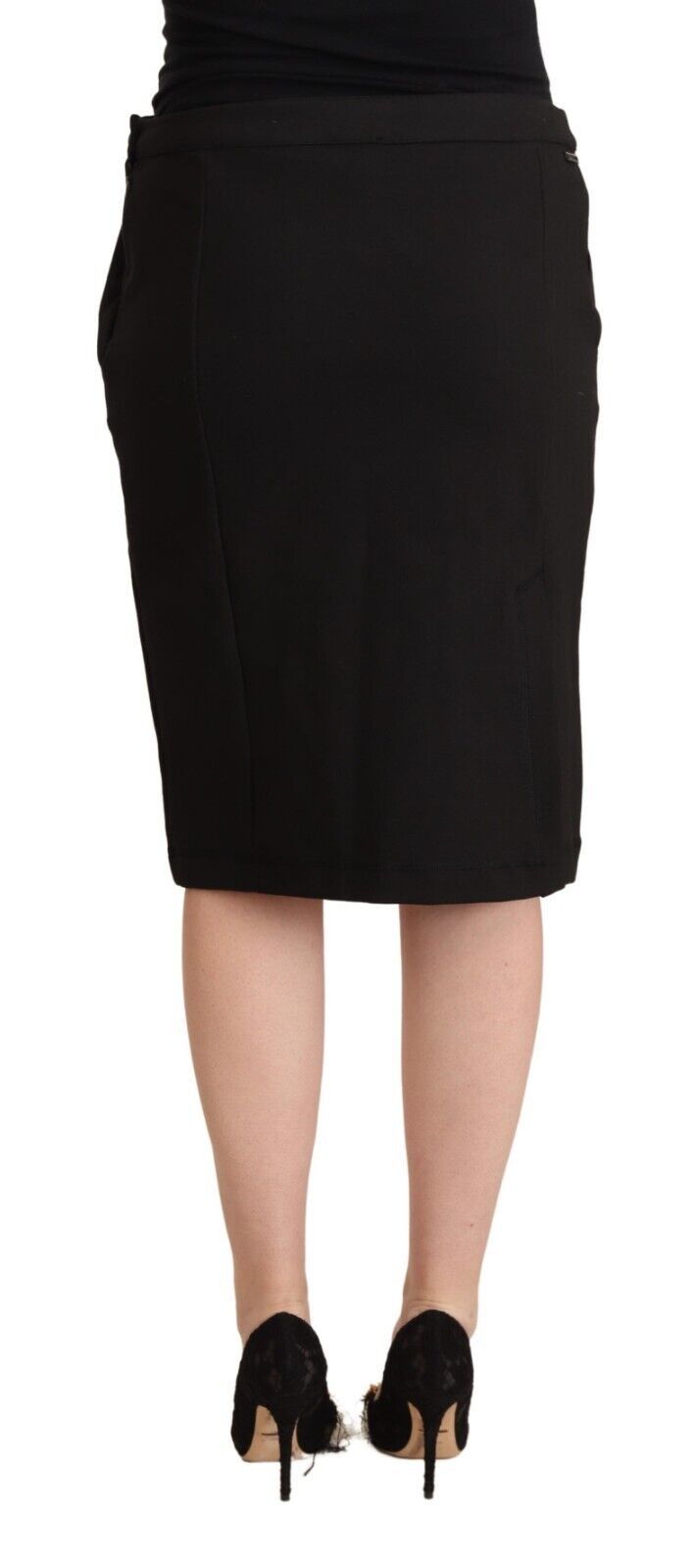GF Ferre Black Straight Pencil Cut Knee Length Skirt $611.00 GF Ferre Luzworld