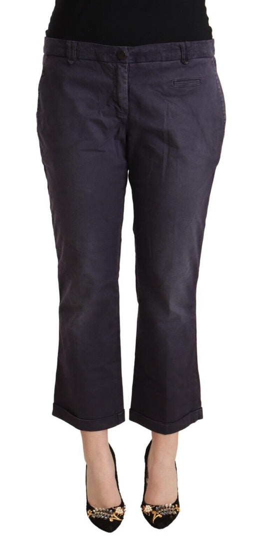 Jucca Black Low Waist Folded Hem Flared Cropped Pants $700.00 Jucca Luzworld