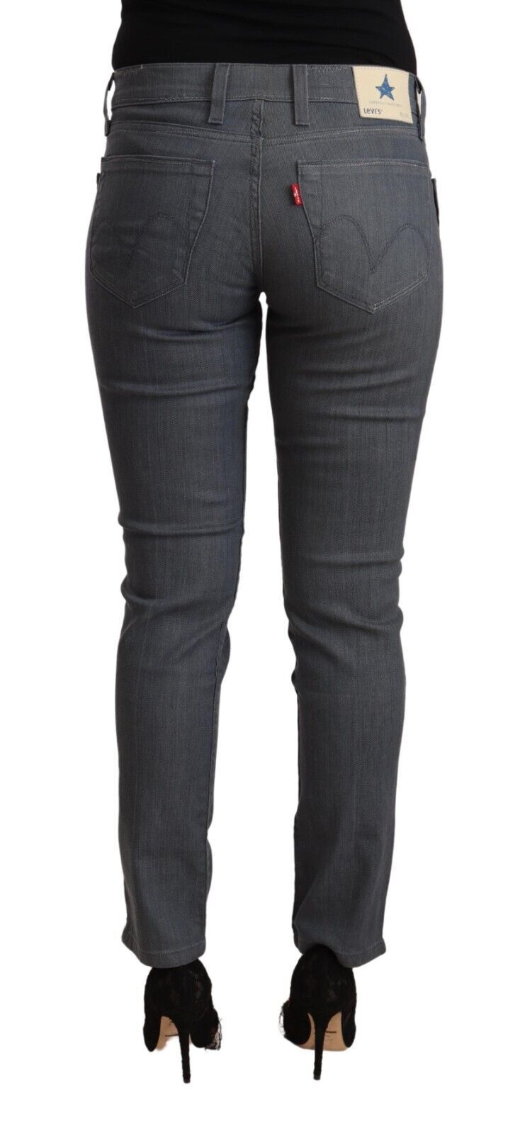 Levi's Gray Cotton Low Waist Skinny Denim Jeans $280.00 Levi's Luzworld
