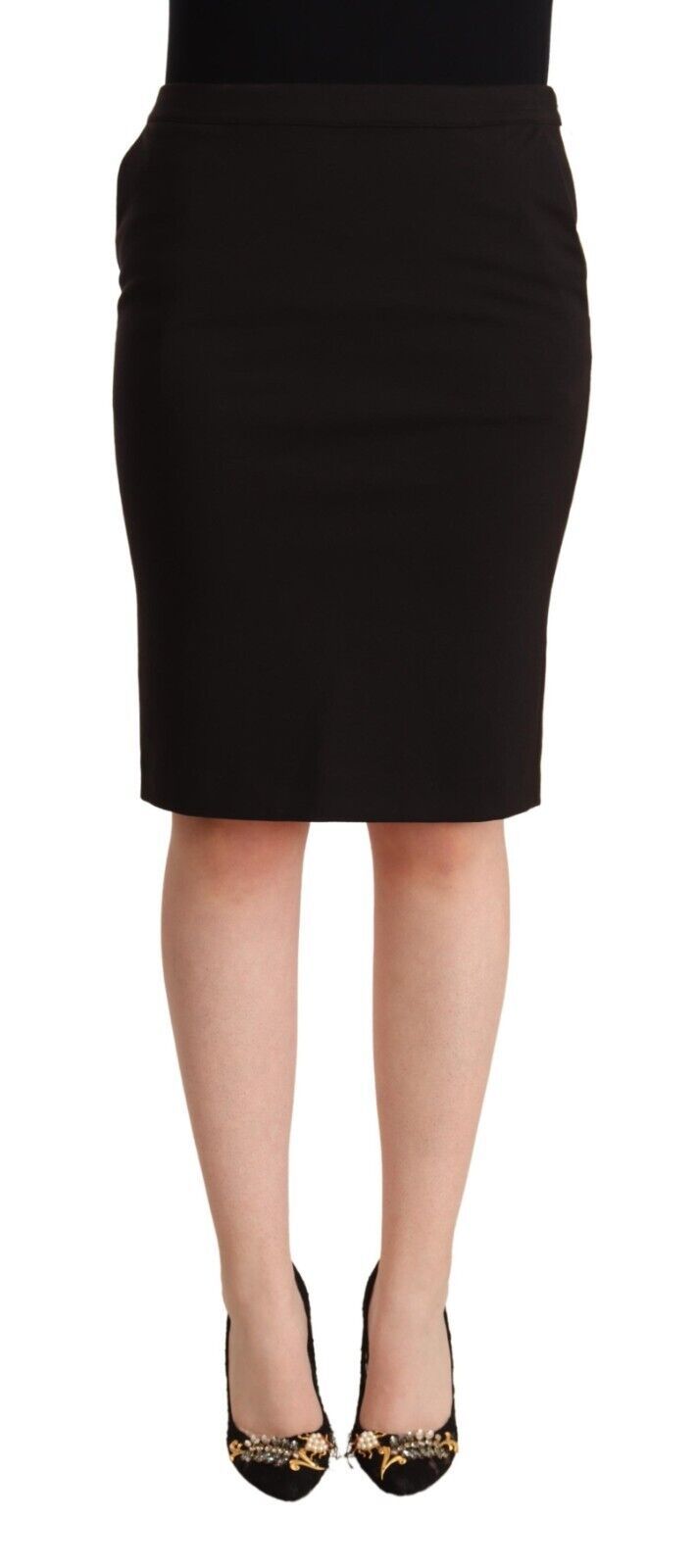 GF Ferre Black Straight Pencil Cut Knee Length Skirt $611.00 GF Ferre Luzworld