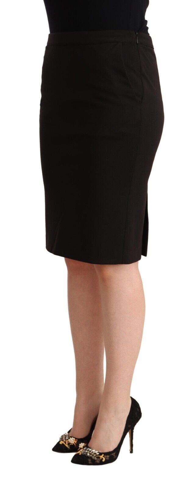 GF Ferre Black Straight Pencil Cut Knee Length Skirt $611.00 GF Ferre Luzworld