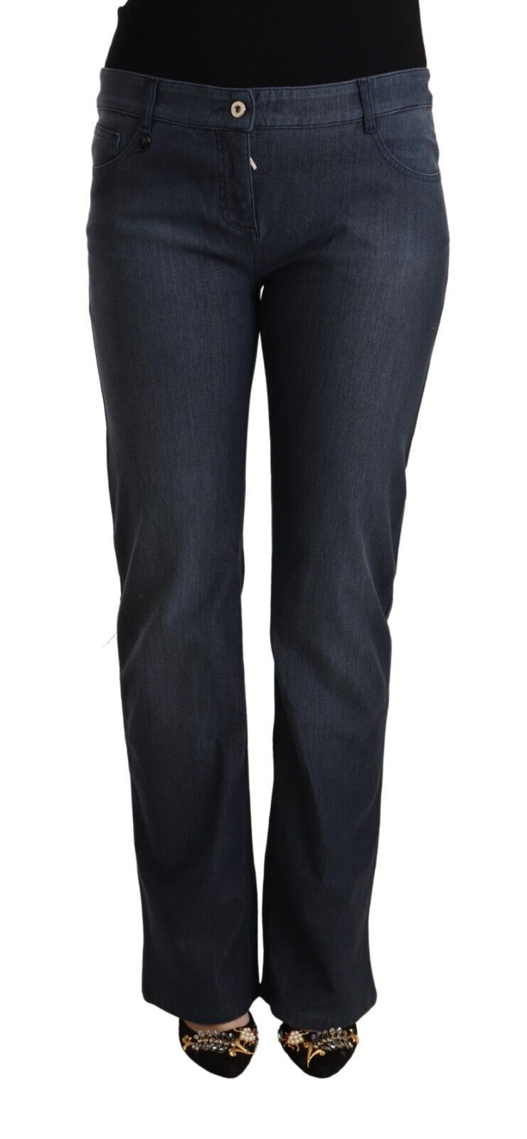 MARGHI LO' Dark Blue Cotton Straight Denim Jeans $674.00 MARGHI LO' Luzworld