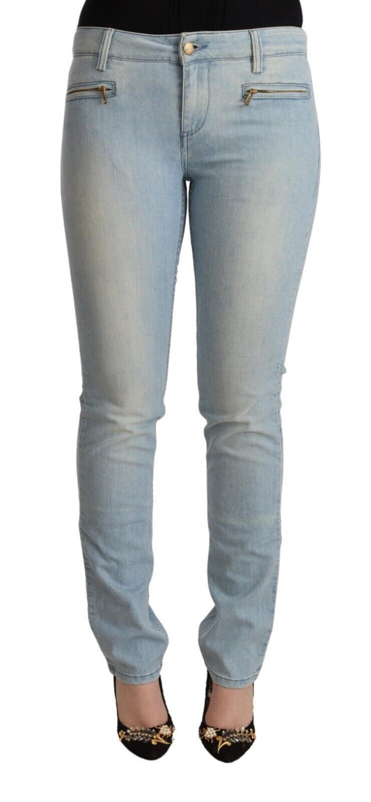MILA SCHÖN Light Blue Cotton Mid Waist Slim Fit Denim Jeans $737.00 MILA SCHÖN Luzworld