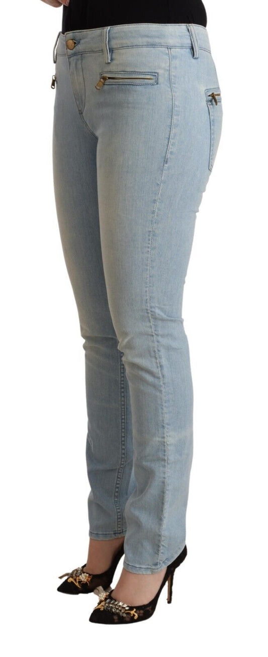 MILA SCHÖN Light Blue Cotton Mid Waist Slim Fit Denim Jeans $737.00 MILA SCHÖN Luzworld