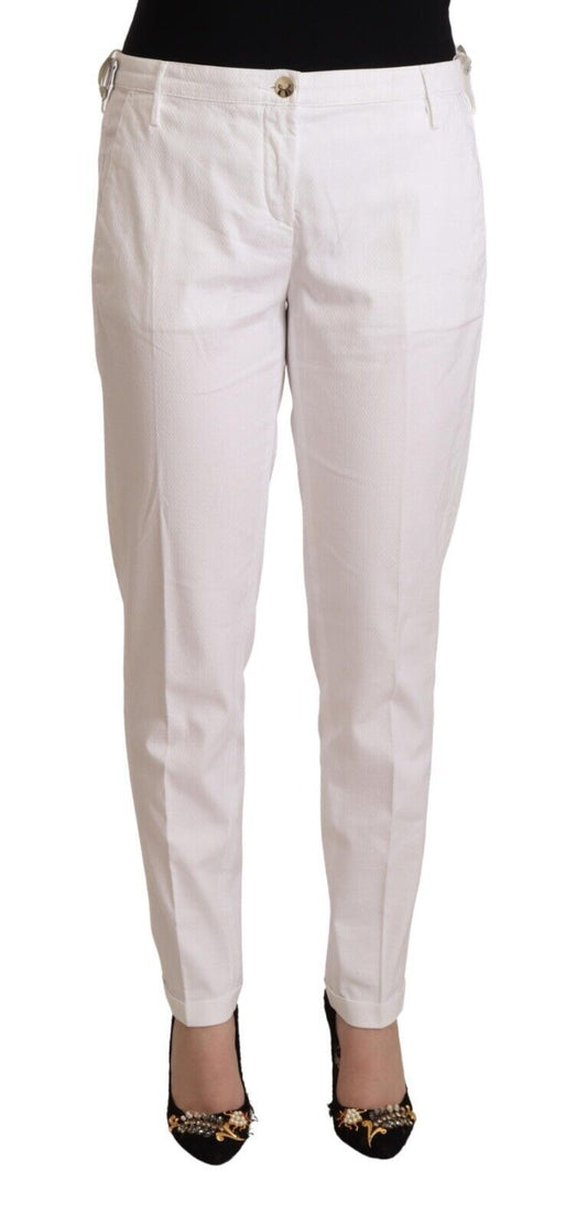 Jacob Cohen White Mid Waist Tapered Birgitte Pants $674.00 Jacob Cohen Luzworld