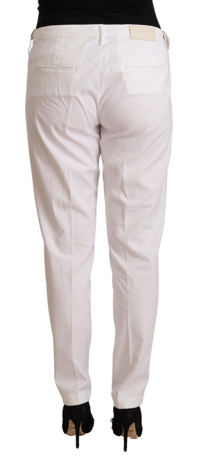 Jacob Cohen White Mid Waist Tapered Birgitte Pants $674.00 Jacob Cohen Luzworld