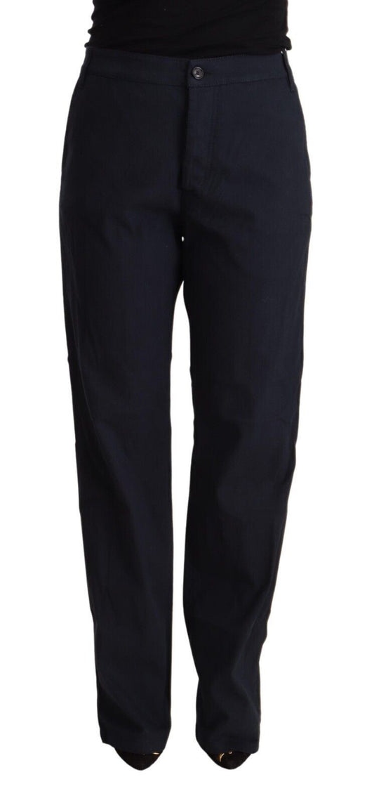 Exte Black High Waist Tapered Cotton Pants $674.00 Exte Luzworld