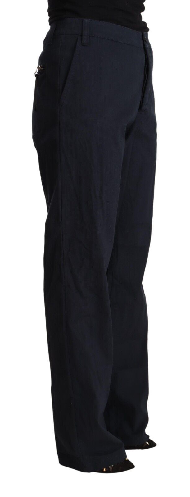Exte Black High Waist Tapered Cotton Pants $674.00 Exte Luzworld