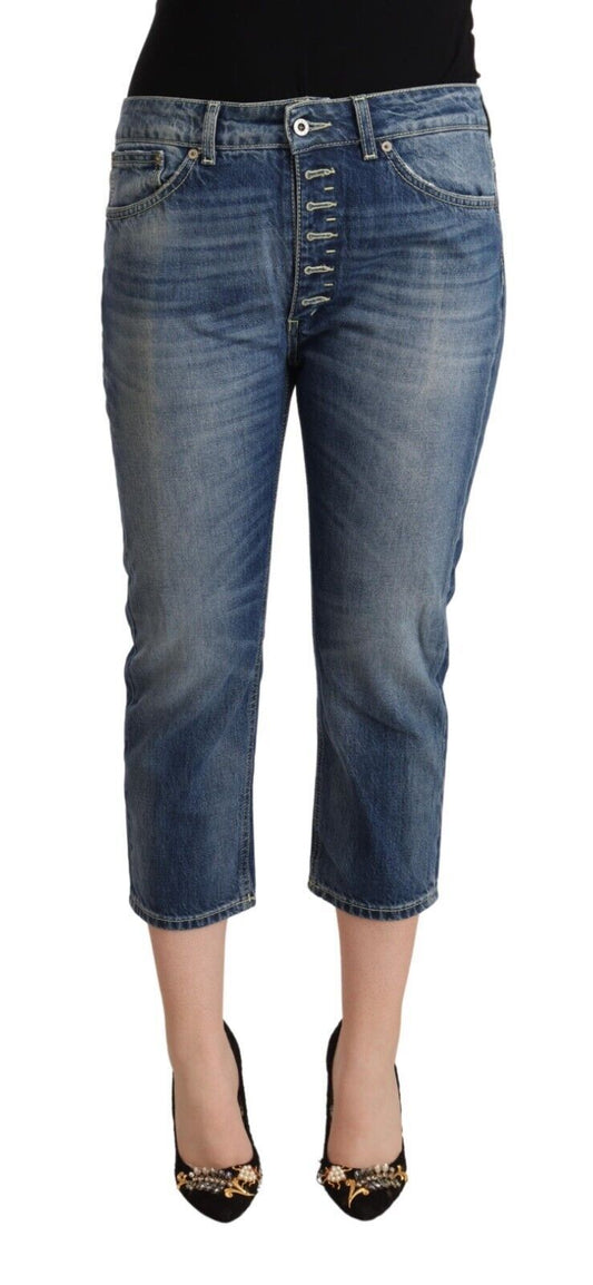 Dondup Blue Washed Mid Waist Capri Denim Jeans $674.00 Dondup Luzworld