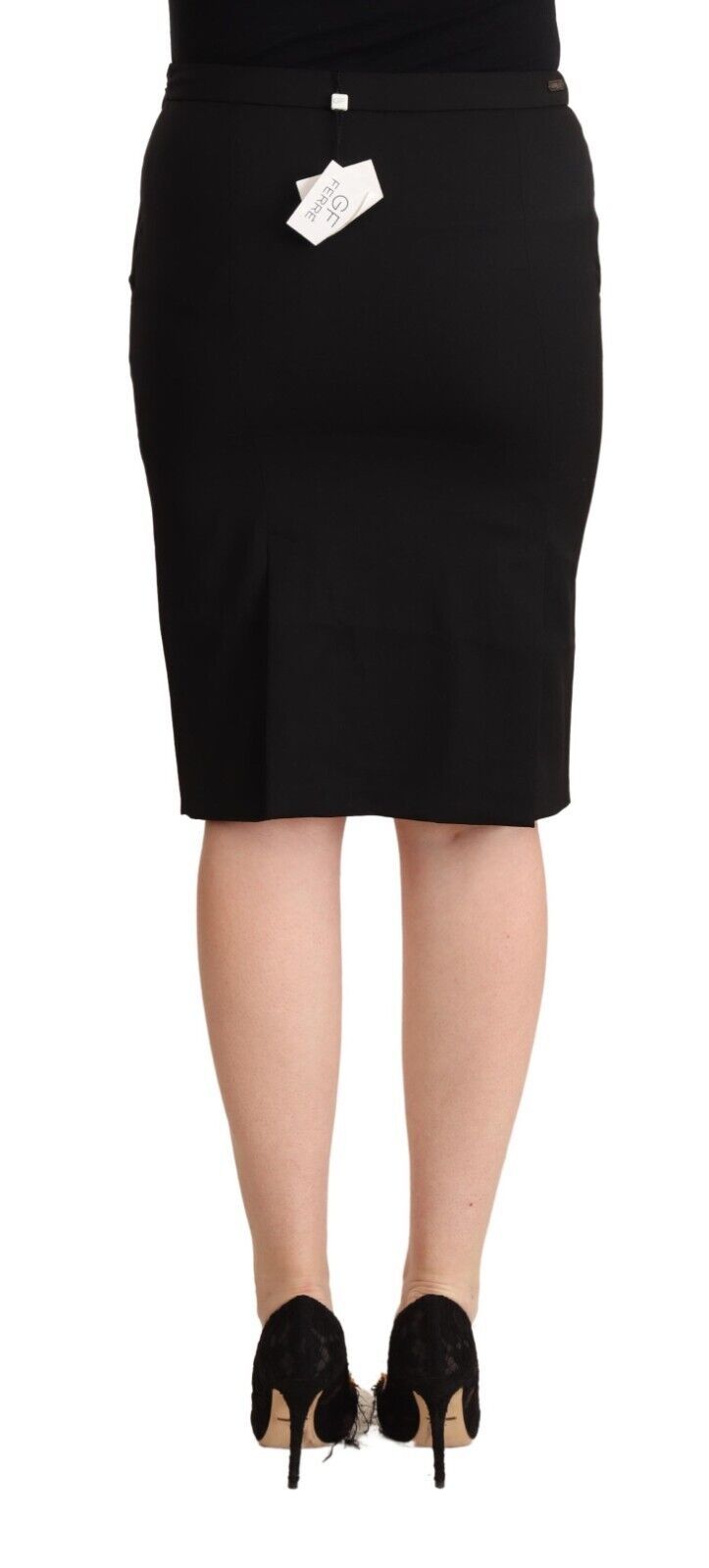 GF Ferre Black Pencil Knee Length Straight Skirt $584.00 GF Ferre Luzworld