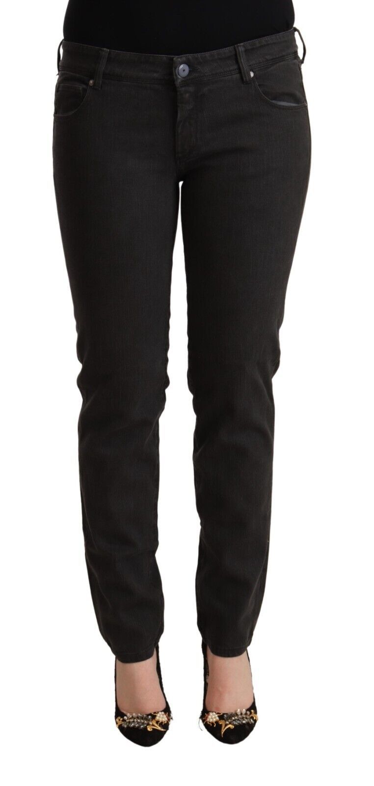 Ermanno Scervino Black Low Waist Skinny Denim Cotton Jeans $737.00 Ermanno Scervino Luzworld