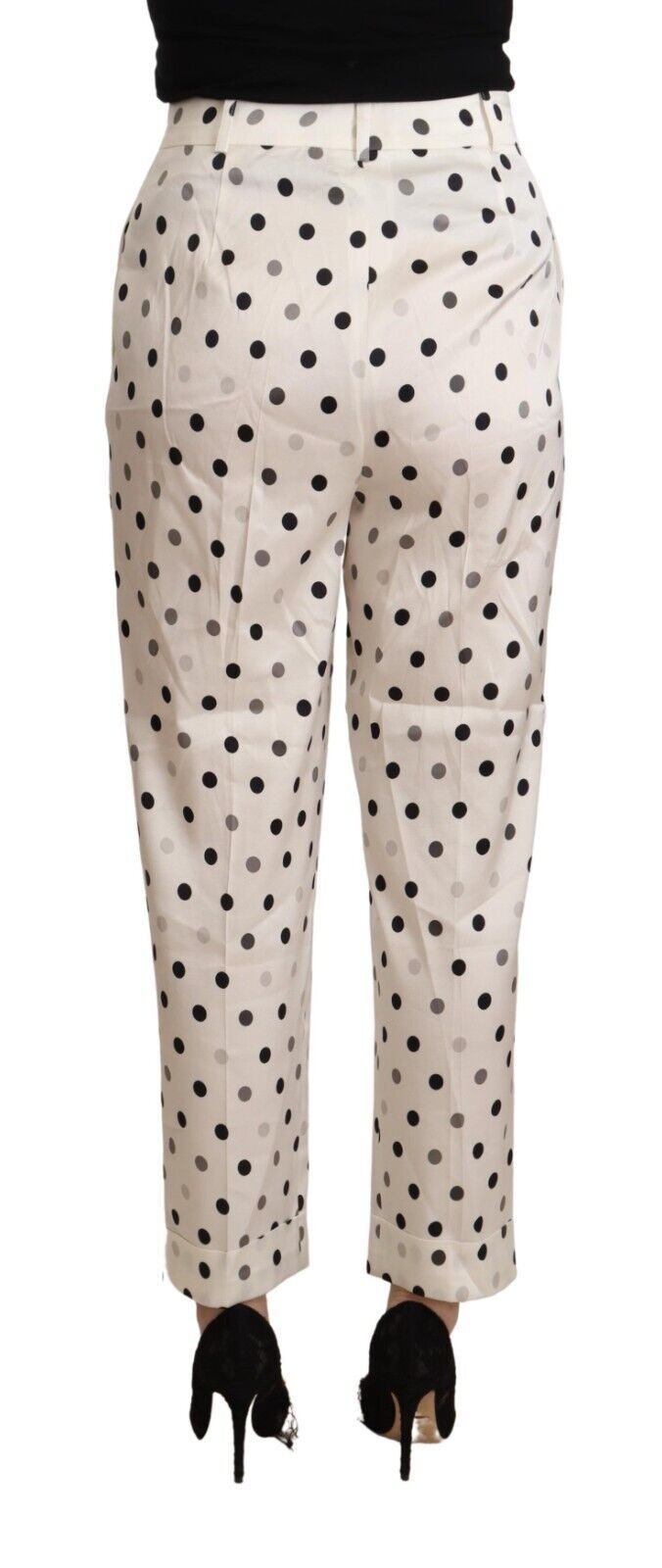 Ermanno Scervino White Polka Dotted High Waist Tapered Pants $1527.00 Ermanno Scervino Luzworld