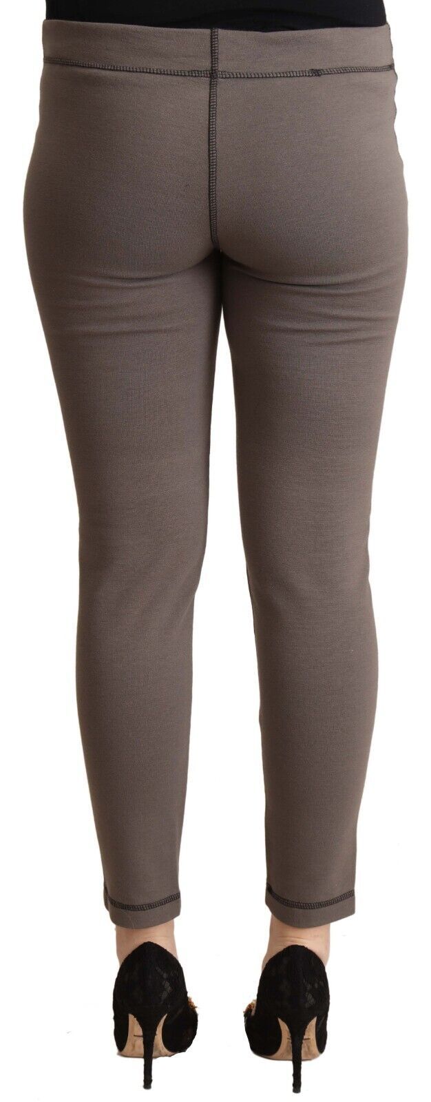 John Galliano Gray Cotton Mid Waist Stretch Leggings Cropped Pants $674.00 John Galliano Luzworld
