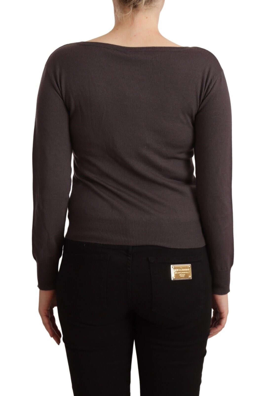 John Galliano Brown Wool Sequined Long Sleeves Pullover Sweater $611.00 John Galliano Luzworld