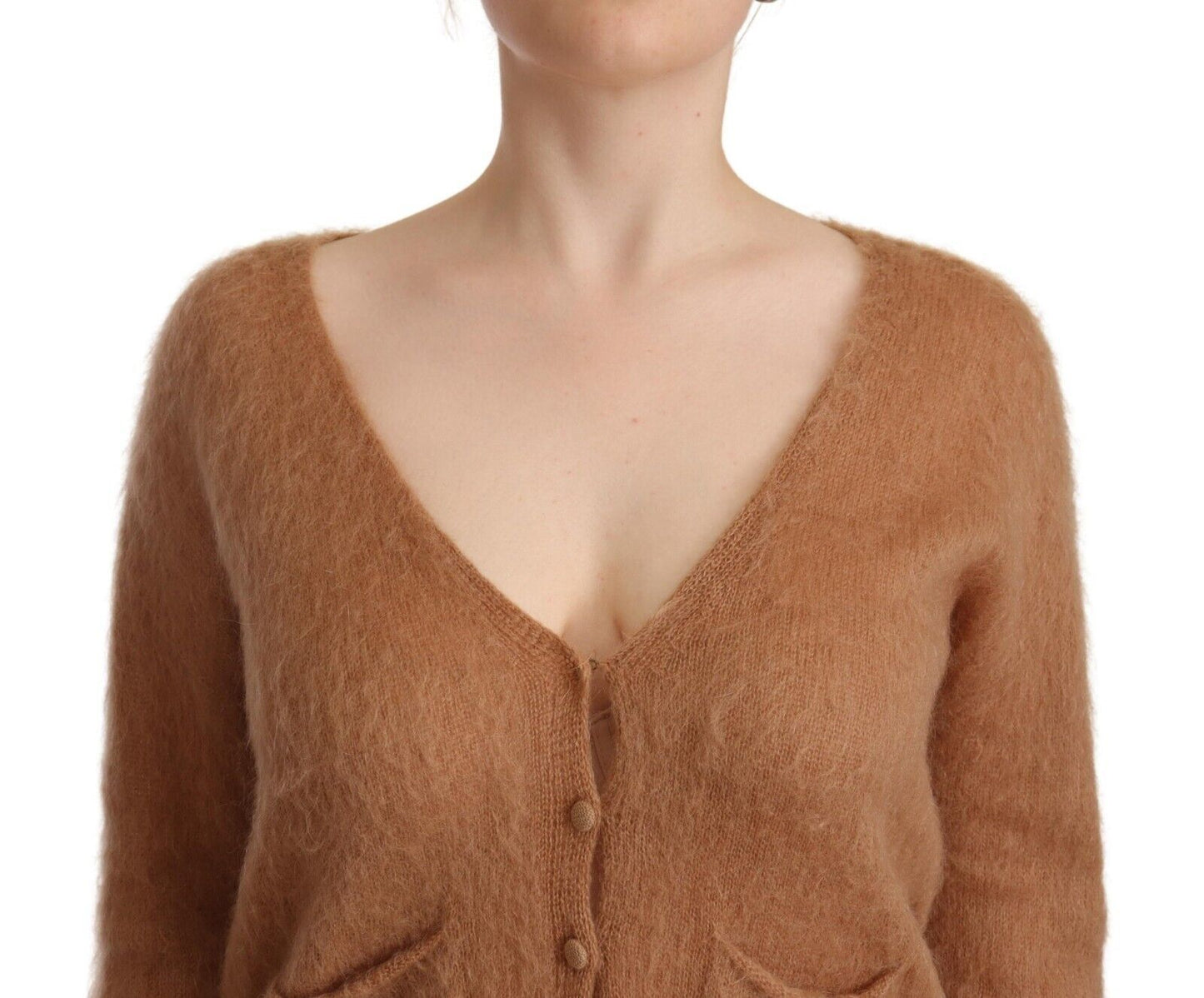 PINK MEMORIES Brown Cardigan V-Neck Long Sleeve Sweater $547.00 PINK MEMORIES Luzworld