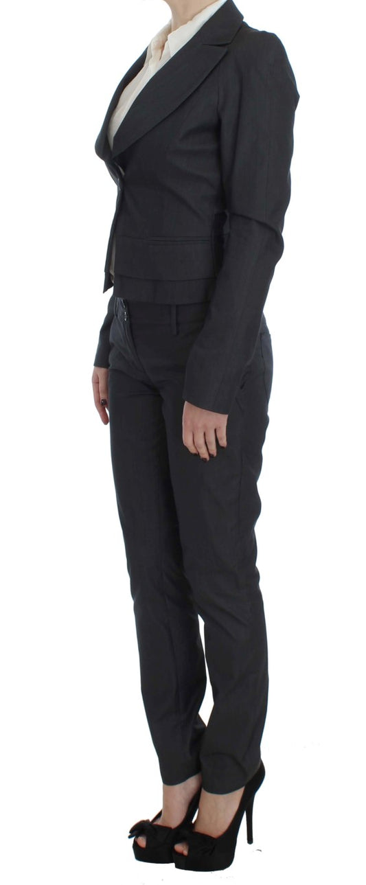 Exte Gray One Button Two Piece Suit