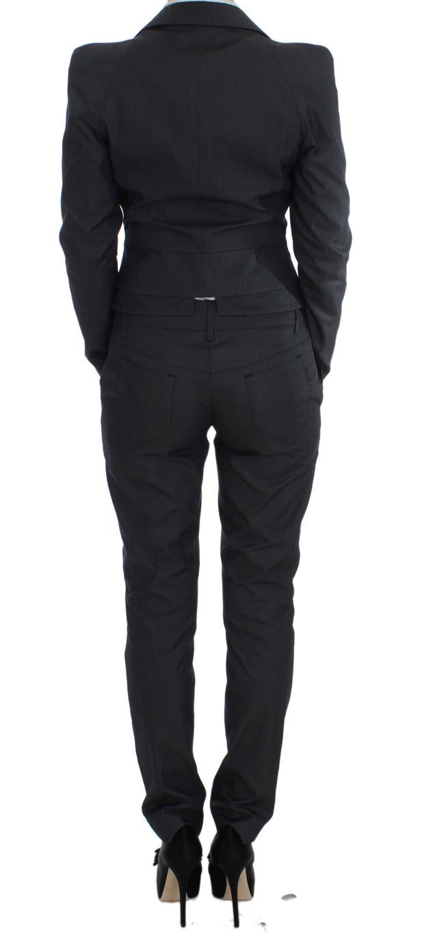 Exte Gray One Button Two Piece Suit