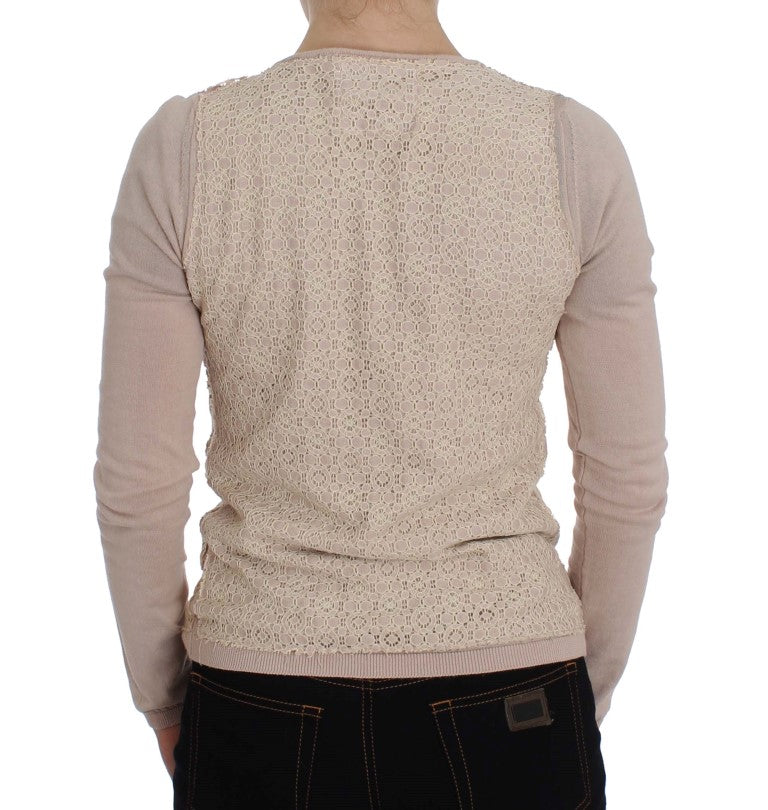 PINK MEMORIES Pink Floral Lace Wrap Sweater $608.00 PINK MEMORIES Luzworld