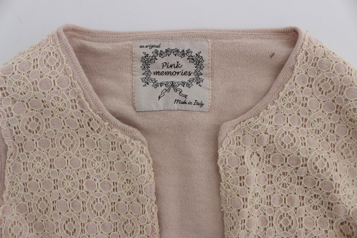 PINK MEMORIES Pink Floral Lace Wrap Sweater $608.00 PINK MEMORIES Luzworld