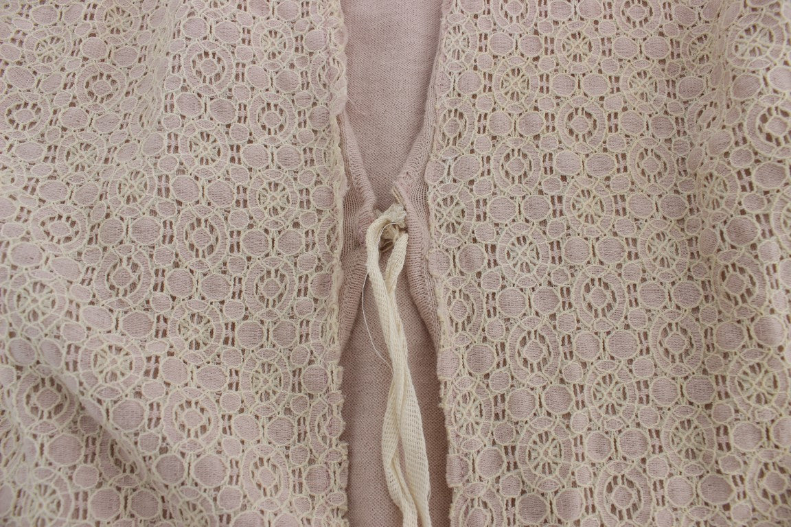 PINK MEMORIES Pink Floral Lace Wrap Sweater $608.00 PINK MEMORIES Luzworld