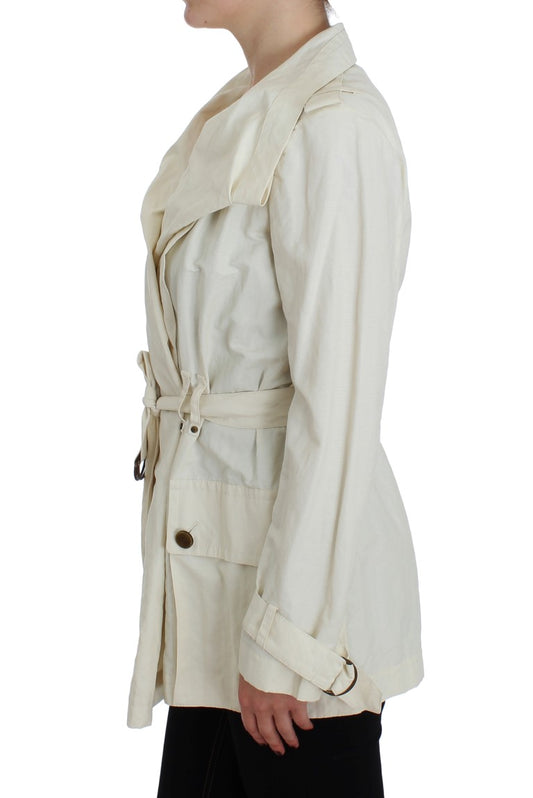 PLEIN SUD White Trench Coat Jacket $893.00 PLEIN SUD Luzworld