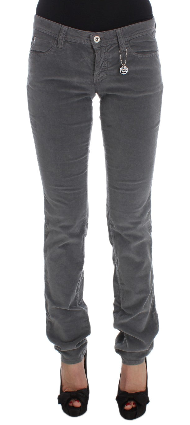 Costume National Gray Cotton Super Slim Corduroys Jeans $548.00 Costume National Luzworld