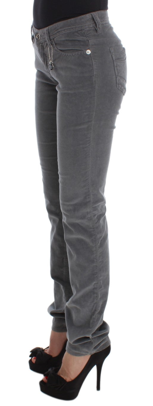 Costume National Gray Cotton Super Slim Corduroys Jeans $548.00 Costume National Luzworld
