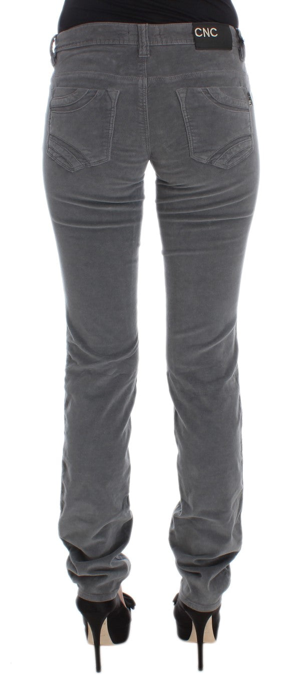Costume National Gray Cotton Super Slim Corduroys Jeans $548.00 Costume National Luzworld