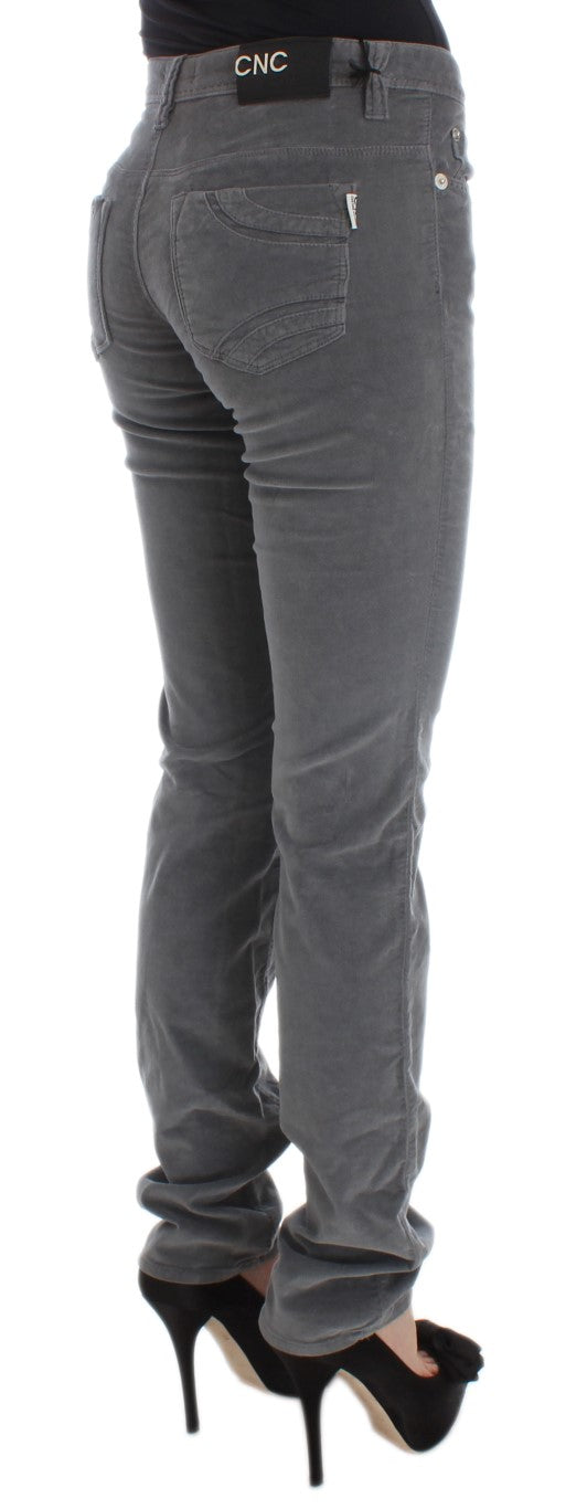 Costume National Gray Cotton Super Slim Corduroys Jeans $548.00 Costume National Luzworld