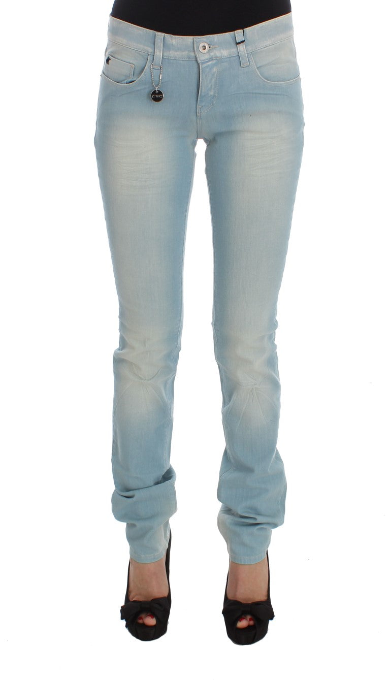 Costume National Blue Cotton Blend Super Slim Fit Jeans $548.00 Costume National Luzworld