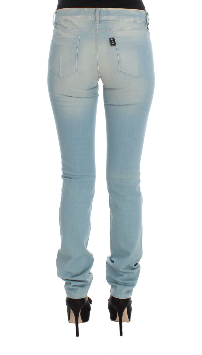 Costume National Blue Cotton Blend Super Slim Fit Jeans $548.00 Costume National Luzworld